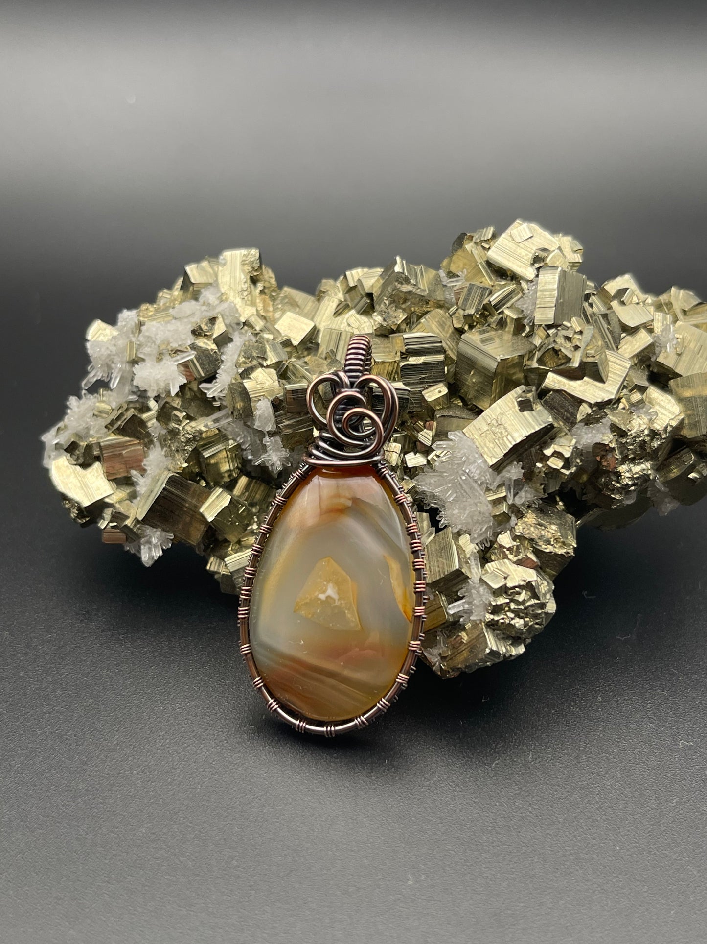 Carnelian Agate Pendant in Copper