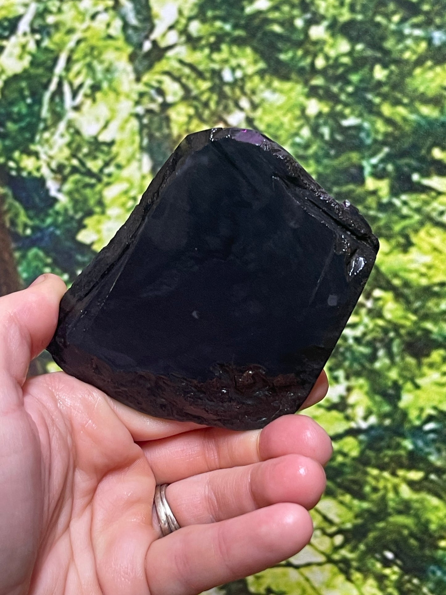 Flashy Silver Sheen Obsidian Slab